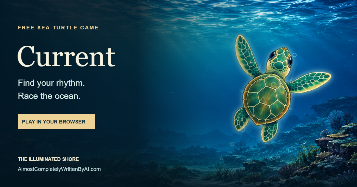 Current: a sea turtle swimming through the game's underwater reef